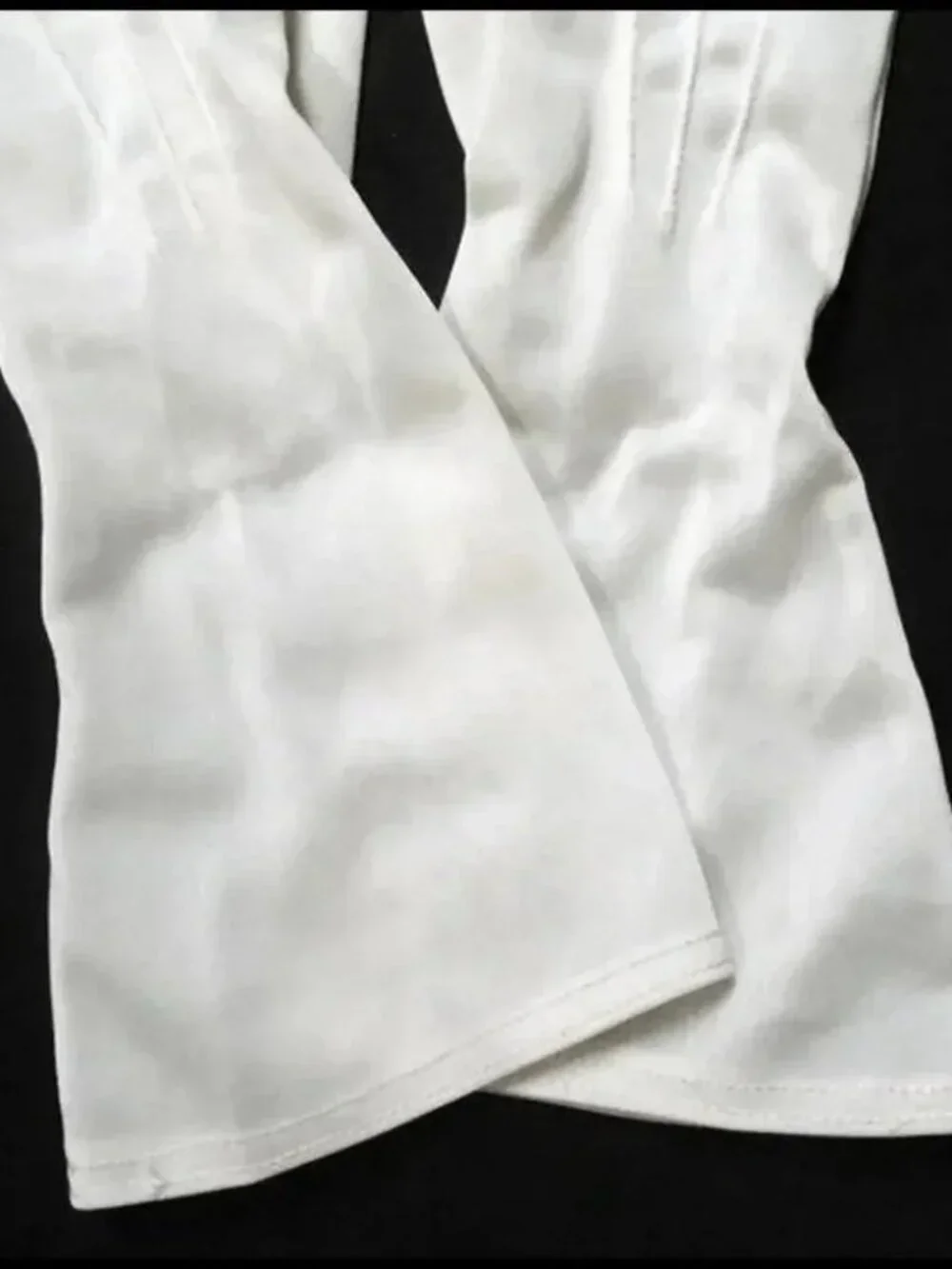 Vintage White Nylon Gauntlets, Mid Length 50s Gloves